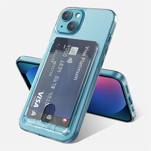 Luxury Transparent Card Slot Holder Wallet Case For iPhone 13 Pro Max Shockproof Clear Acrylic Cover for iPhone 14 12 11 Pro Max