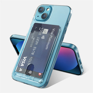 Luxury Transparent Card Slot Holder Wallet Case For iPhone 13 Pro Max Shockproof Clear Acrylic Cover for iPhone 14 12 11 Pro Max