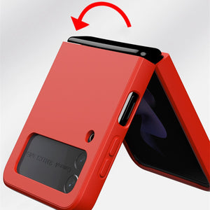 Kickstand Plain Folding Protective Case for Samsung Galaxy Z Flip4 Flip 4 5G Flip3 Flip 3 Finger Ring Slim Phone Bag