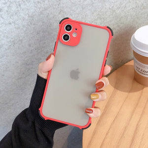Camera Protection Phone Case for iPhone 13 11 12 Pro 11Pro Max X XR XS 8 7 Plus Matte Transparent Shockproof Bumper Cover Funda