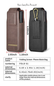 For Samsung Galaxy Z Fold 4 3 2 5G Pouch Belt Clip Holster Flip Case For Galaxy Z Fold3 5g Waist Bag Leather Phone Bag Brand