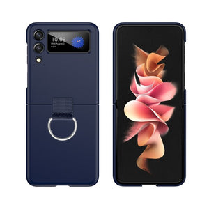 For Samsung Galaxy Z Flip 3 5G Case ZFlip3 Flip4 3 Fundas Shockproof Finger Ring Matte Phone Cover for Galaxy Z Flip 4 3 Cases