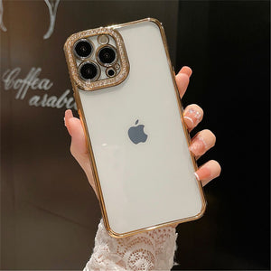 Luxury Diamond Glitter Transparent Soft Silicone Phone Case For iPhone 14 13 12 11 Pro MAX Quality Flash Clear Shockproof Cover