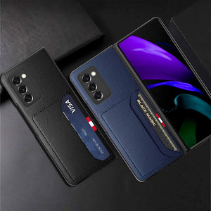 With Card Holder Leather Phone Bag Case for Samsung Galaxy Z Fold 3 4 Fold4 Fold2 Fold3 5G Fold 2 Anti-Scratch Protective Cover