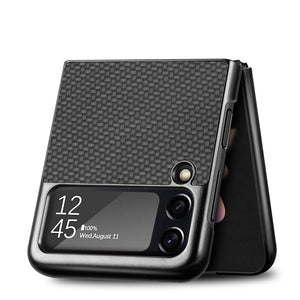Luxury Carbon Fiber Slim Case for Samsung Galaxy Z Flip 3 4 5G Flip3 Flip4 Phone Protective Cover Coque for Samsung Z Flip 4