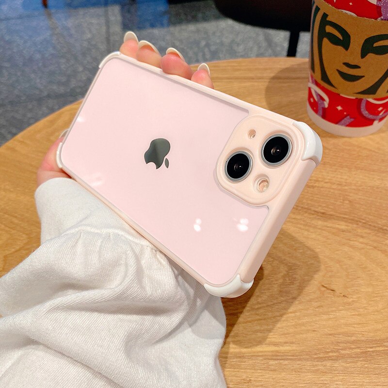 Anti-Shock Transparent Silicone Air Bag Case For iPhone 11 12 13 Pro Max XS X XR 7 8 Plus SE 2020 Bumper Back Cover Coque Phone